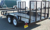 83" x 14' Tandem Axle Side Load Trailer Built with Electric Brakes on 1 Axle, Breakaway Kit, 7 Way Plug, 2 5/16 Coupler with Safety Chains, Rear Ramp Gate, Side Ramp Gate, 6 1/2" D-Rings