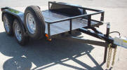 5 x 8 Custom Standard Utility Trailer with 7,000lb GVWR, Hydraulic 2 5/16" A Frame Coupler, Breakaway Kit, 7 Way Plug, Equalizer/Leaf Spring Suspension, 15” / 5 on 5 / 4 Ply Tires & Wheels, 2,000lb. Jack, 3 x 2 x 3/16 Angle Top Rail, 4” Channel Tongue, Spare Tire Mount, Wood Floor, Painted Trailer Undercarriage